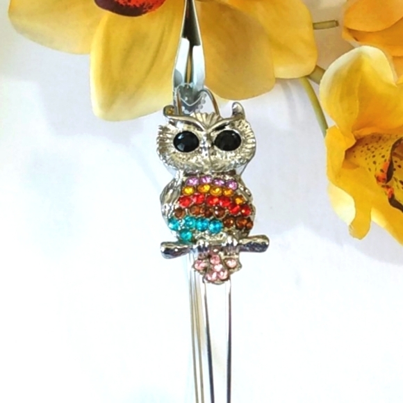 BRASH RHINESTONE SILVER OWL HAIRBAND SIZE OS NWT - Picture 3 of 7